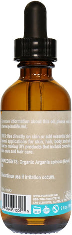 Plantlife Argan Carrier Oil - Cold Pressed, Non-GMO, and Gluten Free Carrier Oils - for Skin, Hair, and Personal Care - 2 oz