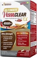LABO Nutrition Ultimate VesseCLEAR EX Nattokinase NSK-SD 4000FU & Elastin F, Vessel Circulation & Brain Health Support, Japanese Supplement Shelf Stable Acid Resistant DRCaps Delayed Release Capsules