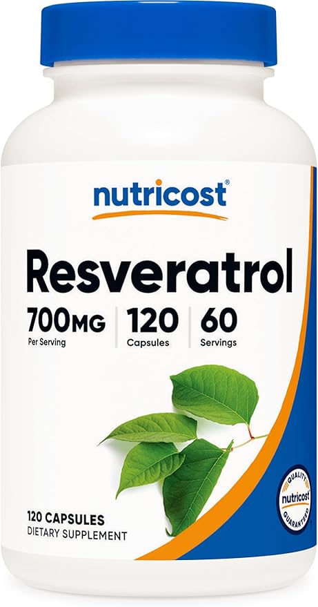 Nutricost Resveratrol 700mg; 120 Vegetable Capsules - 50% Trans-Resveratrol (3 Bottles)