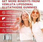 1 Pack 2500MG Liposomal Glutathione Gummies, 2X Absorption Liposomal Glutathione for Women-Complex L-Cysteine, Antioxidant, Skin & Liver Support, Strawberry Flavor, 60 Count
