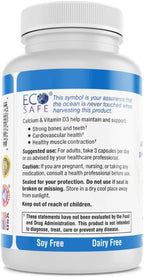 Coral Complex 3 Calcium Supplement Vitamin D3 & Magnesium – 900 mg Bioavailable Coral Calcium for Bone Strength, Joint Support & pH Balance – Trace Minerals, Non-GMO, 300 Veg Capsules