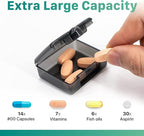 Sukuos Small Pill Box 3 pcs, Cute Travel Pill Case Portable for Pocket Purse, BPA Free Mini Pill Organizer for Pills Vitamin Fish Oil Supplements, Moistureproof Medicine Case, Easy to Clean