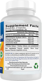 Best Naturals Hyaluronic Acid 100 mg 60 Capsules - Support Healthy Joints and Youthful Skin