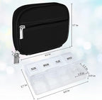 Serfeymi Weekly Travel Pill Organizer Pill Case for Purse with Removable 7 Day Pill Box, Fashionable Travel Medicine Organizer Pill Container for Medicine, Vitamin, Supplement - Black 01