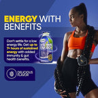 Vitamin Energy Immune+ Extra Strength Energy Shot Blue Raspberry 24 Pack, 260mg Natural Caffeine, B-Vitamins, Citicoline, Green Tea, Immunity & Focus Support, Zero Sugar, Gluten-Free 1.93 fl oz