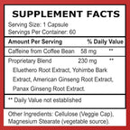 Herbal Nitro Extreme Energy Pills - 6 to 10 Hour Boost, No Crash or Jitters Maximum Strength Natural Energy Supplement for Women & Men - Fatigue, Focus & Motivation (60 Count)