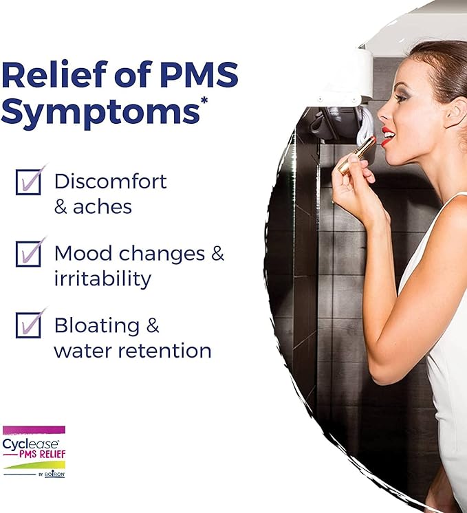 Boiron Cyclease PMS Relief Tablets for Symptoms from PMS of Bloating, Aches, Mood Swings, and Irritability - 120 Count (2 Pack of 60)