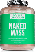 NAKED Vegan Mass - Double Chocolate Weight Gainer - 1,260 Calories, 50G Protein, Nothing Artificial, All Natural Chocolate Protein Powder, Non-GMO, Soy & Gluten Free - 8LB Bulk - 11 Servings