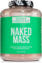 NAKED Vegan Mass - Double Chocolate Weight Gainer - 1,260 Calories, 50G Protein, Nothing Artificial, All Natural Chocolate Protein Powder, Non-GMO, Soy & Gluten Free - 8LB Bulk - 11 Servings