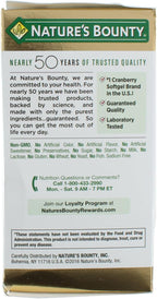 Nature's Bounty Cranberry Dietary Supplement 60 Soft Gels (Pack of 2)