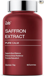 ZAB Saffron Supplements Gummies, Saffron & Rhodiola Rosea Extract Sugar-Free Supplement with Vitamin D3 & B6, Support Mood, Focus, Eye for Men & Women, 60 Gummies, 30 Servings