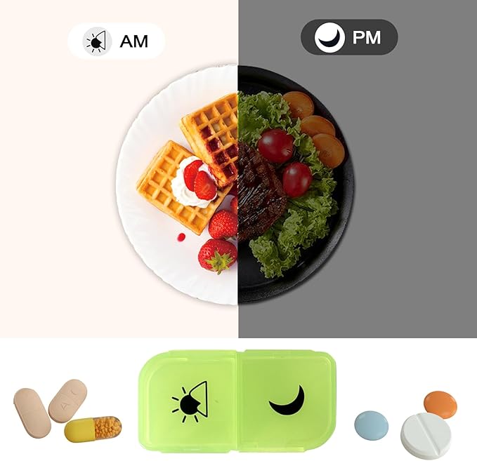 Pill Organizer 2 Times a Day - CHIPNEW Food Grade Medicine Organizer -7 Day Large Detachable Travel Pill Box-Pill Container, Holder for Supplements, Vitamins, and Medications(Transparent)