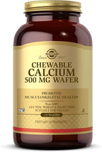 Solgar Chewable Calcium 500 mg - 120 Wafers - Promotes Musculoskeletal Health - Non-GMO, Vegan, Gluten, Wheat & Dairy Free, Kosher - 60 Servings