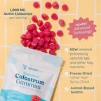 WONDERCOW Colostrum Gummies for Gut Health, Immune Support & Wellness | Natural IgG Whole Bovine Colostrum Supplement, 1,000mg per Serving (15 Gummies (5 Servings), Strawberry Cream)