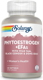 SOLARAY PhytoEstrogen Plus EFAs Menopause Support | Wild Yam, Black Cohosh, Evening Primrose & Borage | 60ct, 30 Serv.