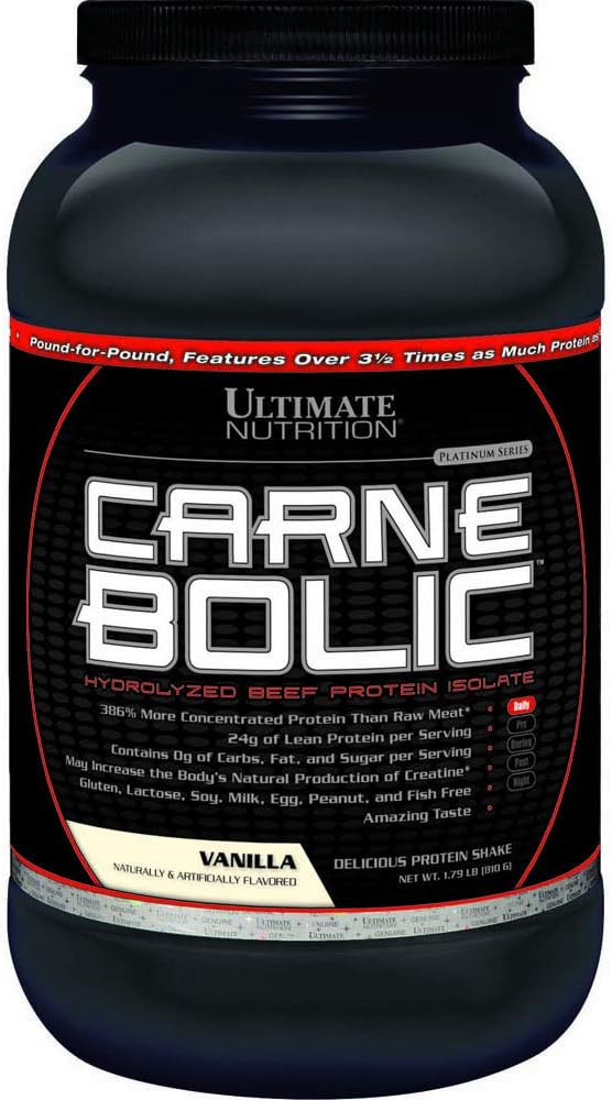 Ultimate Nutrition Carnebolic Hydrolyzed Beef Protein Isolate, Vanilla, 1.79 Pound