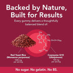 GOJOY Naturals Red Yeast Rice with CoQ10 Gummies - Sugar-Free Heart Health Supplement - Red Rice Yeast 1000mg + CoQ10 100mg - Citrinin-Free, Vegan, Non-GMO