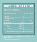 Triple Strength Wild Alaskan Fish Oil, Omega-3 2500mg, EPA 1,300mg + DHA 1,200mg, Supplement for Heart and Joint Health, 2 Month Supply, 120 Softgels