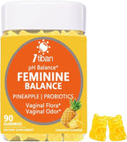 Pineapple Gummies for Women pH, Feminine Balance, Vaginal Health, Female Probiotics Gummy, Wellness Support, Vegan, Gluten-Free, Hawaiian Pineapple 90 Gummies 45 Servings