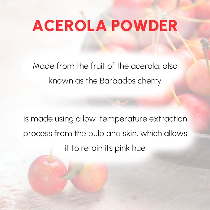 Acerola Cherry Powder 8 oz, Natural Vitamin C Source, for Smoothies, Drinks, Cooking, Sauces