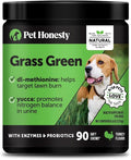 Grass Green Dog Urine Neutralizer for Lawns - Stops Yellow Burn Spots & Brown Grass - Lawn Saver Supplement with dl-Methionine, Probiotics & Digestive Enzymes - Green Grass Chews (Turkey, 90 Ct)