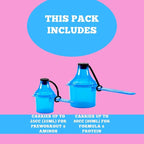 The Scoopie Supplement Container, To-Go Scoop, & Funnel System for Pre Workout Powder & Protein, Spill Proof Holder Dispenser, Gym & Shaker Bottle Travel Accessory, 2 Pack ORANGE (25cc 25mL 80cc 80mL)