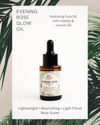 DeSelva Evening Rose Glow Oil – Hydrating Face Oil with Squalane, Rosehip & Marula Oil | Lightweight & Nourishing for All Skin Types | Floral Rose Scent | 1 fl oz