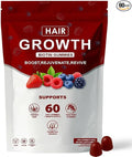 Lumin Hair Growth Gummies – with Biotin, Vitamin C & E, Rosemary, Saw Palmetto – Supports Healthy Hair Growth & Strength, Skin & Nail Care – Mixed Berry Flavor, 60 Gummies (1)