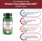Vegan Collagen Builder - Organic Whole Foods Fruits + Veg, Silica, Lutein, Vitamin C, Biotin, Grape Seed - Amino Acids Glycine, Lysine + Proline Collagen Boosters (30 Servings, Tablets) (Pack of 2)