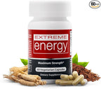 Herbal Nitro Extreme Energy Pills - 6 to 10 Hour Boost, No Crash or Jitters Maximum Strength Natural Energy Supplement for Women & Men - Fatigue, Focus & Motivation (60 Count)