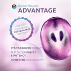 Source Naturals Resveratrol 200 mg for Heart and Healthy Aging* - 200 mg -30 Vegan Capsules