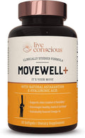 Live Conscious Joint Health Supplement - MoveWell Plus Antarctic Krill Oil, Natural Astaxanthin and Hyaluronic Acid | Outperforms Glucosamine