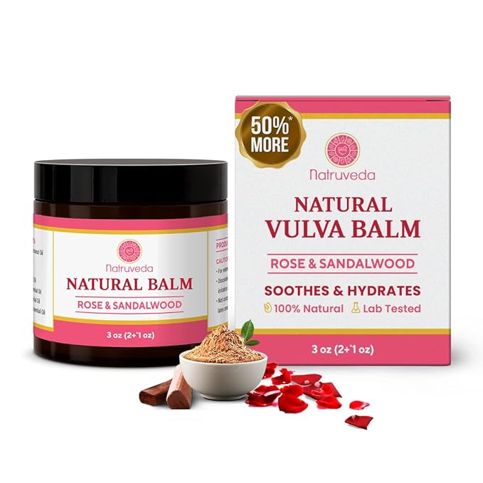 Vulva Balm for Women – Rose & Sandalwood | USA-Based Seller | Feminine Moisturizer & Intimate Care Balm | Soothes Dryness, Itching, Chafing & Odor | External Hydration Cream – 3 oz