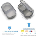VOFOON 3 Pack Small Pill Organizer, Travel Pill Box for Purse, Keychain Pill Holder, Pocket Pill Container, 2 Times a Day Daily Portable Medicine Vitamin Case, Fish Oil Box, Supplement Box