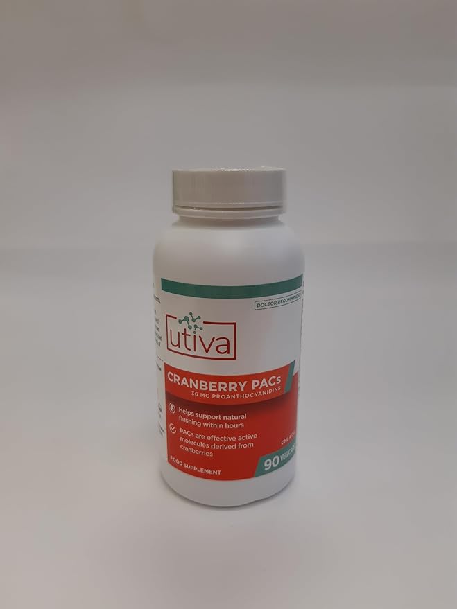 Utiva Cranberry PACs – Clinically Studied Ingredients 36mg PACs for UTI Avoidance - Supplement for Urinary Tract Health for Women and Men – Cranberry Extract Pills for Bladder Health, 90 Vegi Capsules