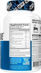 Evlution Nutrition Herbal Complex Sleep Supplements for Adults Gentle Sleep Support Adult Melatonin Pills with Valerian L-Tryptophan Lemon Balm and More - Restful Calm Capsules - 30 Servings