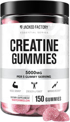 Jacked Factory Creatine Monohydrate Gummies 5g Daily Dose (1g per Gummy) - Creatine Gummy for Men and Women, Vegan-Friendly, Travel-Friendly, Third-Party Tested - 150 Gummies, Watermelon