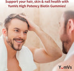 YUM-V's Biotin Gummies – High Potency Biotin Vitamins 5,000 mcg – Natural Raspberry Flavor Hair Vitamins – Kosher Hair Skin and Nails Gummies (100 Count)