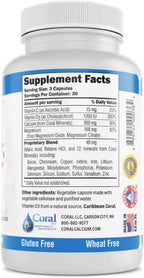 Coral Complex 3 Calcium Supplement Vitamin D3 & Magnesium – 900 mg Bioavailable Coral Calcium for Bone Strength, Joint Support & pH Balance – Trace Minerals, Non-GMO, 300 Veg Capsules