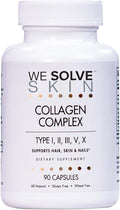 Multi Collagen Peptides Pills for Women & Men – 5 Types (I, II, III, V, X) – Marine, Chicken & Bovine Collagen – Supports Hair, Skin, Nails, Joints & Bones – Gluten-Free Capsules (90 Count)