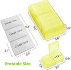 AUVON XL Weekly Pill Organizer 2 Times a Day, Pill Box 7 Day with One-Side Large Openings for Easy to Use, Black Privacy Protection AM PM Pill Case for Medication, Vitamins, Fish Oils, Supplements