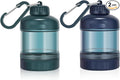 2 Pack Protein Powder Container to Go with Keychain & Keyring, Large Capacity, Clear, Leakproof, Ideal for workouts, fitness, or travel (Green&Blue)