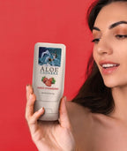Aloe Cadabra Flavored Personal Lubricant and Vaginal Moisturizer, Organic Edible Aloe Lube for Men, Women and Couples, Non-Staining, pH Balanced, Toy Compatible (Strawberry, 2.5 Ounces, 5 Pack)
