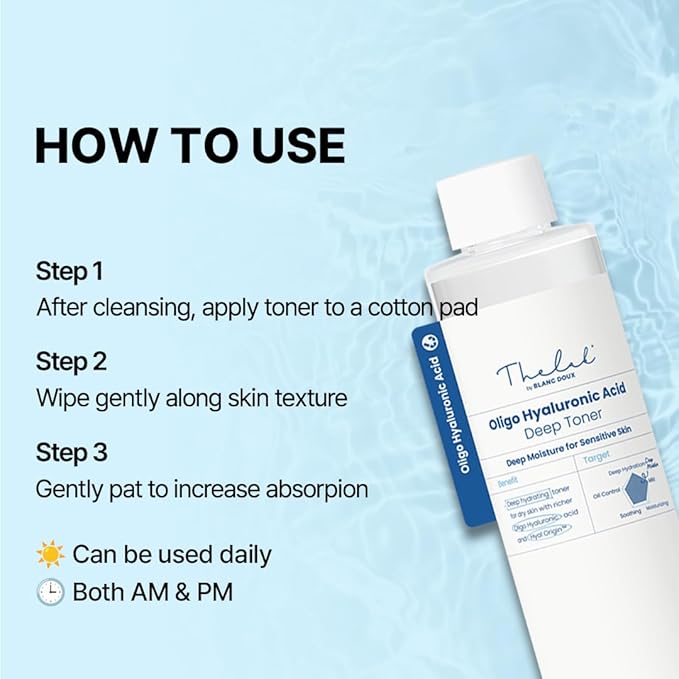 THE LAB by BLANC DOUX Oligo Hyaluronic Acid Hydrating Toner 200ml– Hydrating Toner for Sensitive Skin, pH Balance, Korean Skin Care, Alcohol-Free, Vegan Formula, 6.76 fl. oz