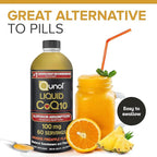 Qunol Liquid CoQ10 100mg, Superior Absorption Natural Supplement Form of Coenzyme Q10, Antioxidant for Heart Health, Orange Pineapple Flavored, 60 Servings, 20.3 oz Bottle
