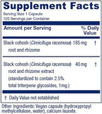 Vitanica Black Cohosh, Cimicifuga Extract Plus, Vegan, 120 Capsules
