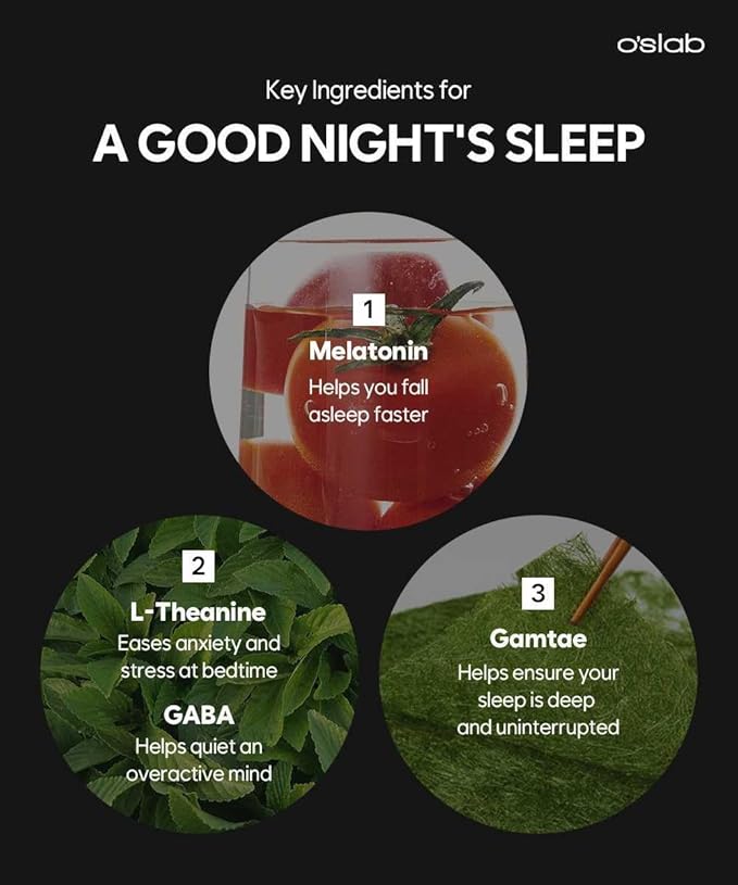 O'slab Nightlitol Night Mints – Korean Viral Sleep & Relaxation Support – Plant-Derived Melatonin (2mg) from Tomato Extract & L-Theanine 200mg – Lemon Peppermint Chewable Mints, 30 Count