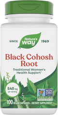Nature's Way Black Cohosh Root, Traditional Support for Women's Health*, 540 mg per Serving, Non-GMO Project Verified, 100 Capsules (Packaging May Vary)