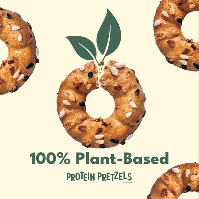 CRISP POWER Protein Pretzels, Everything, 28G Protein, High Protein Snack, High Fiber, Low Carb Crunchy Pretzel Snacks, No Added Sugar, 1.75 oz Bags, 6 Pack, Vegan, Keto