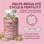 POLYC'S Inositol Supplement for Women - Myo-Inositol & D-Chiro Inositol Capsules 40:1 Ratio, Hormone Balance Aid and Women's Menstrual Health, Ovarian & Ovulation Support, Vegan, 120 Capsules